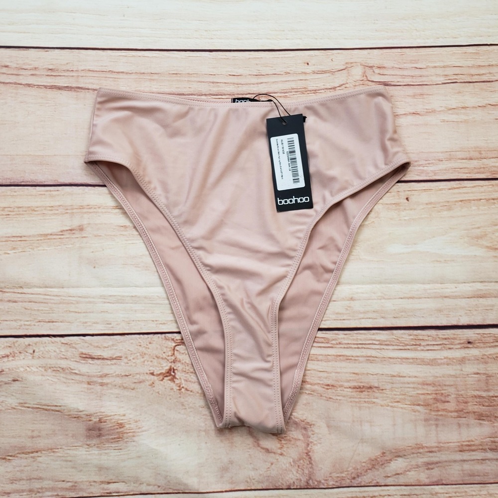 Boohoo Bikini Brief Womens 4 Dusty Pink High Leg Essentials‎ Mix & Match Swim
